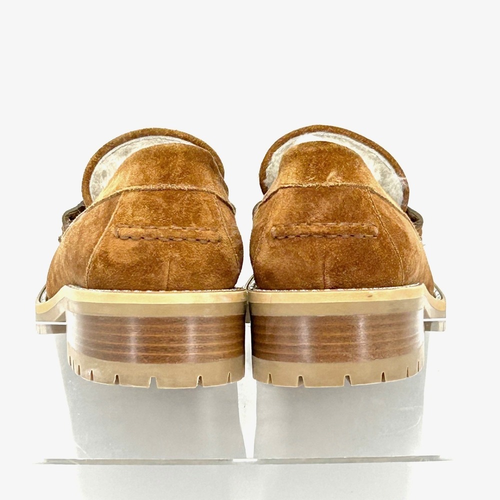 Jimmy Choo Size 38 US 6.5 Narrow Suede Shearling Crystal Deanna Loafer Shoes - Picture 12 of 15